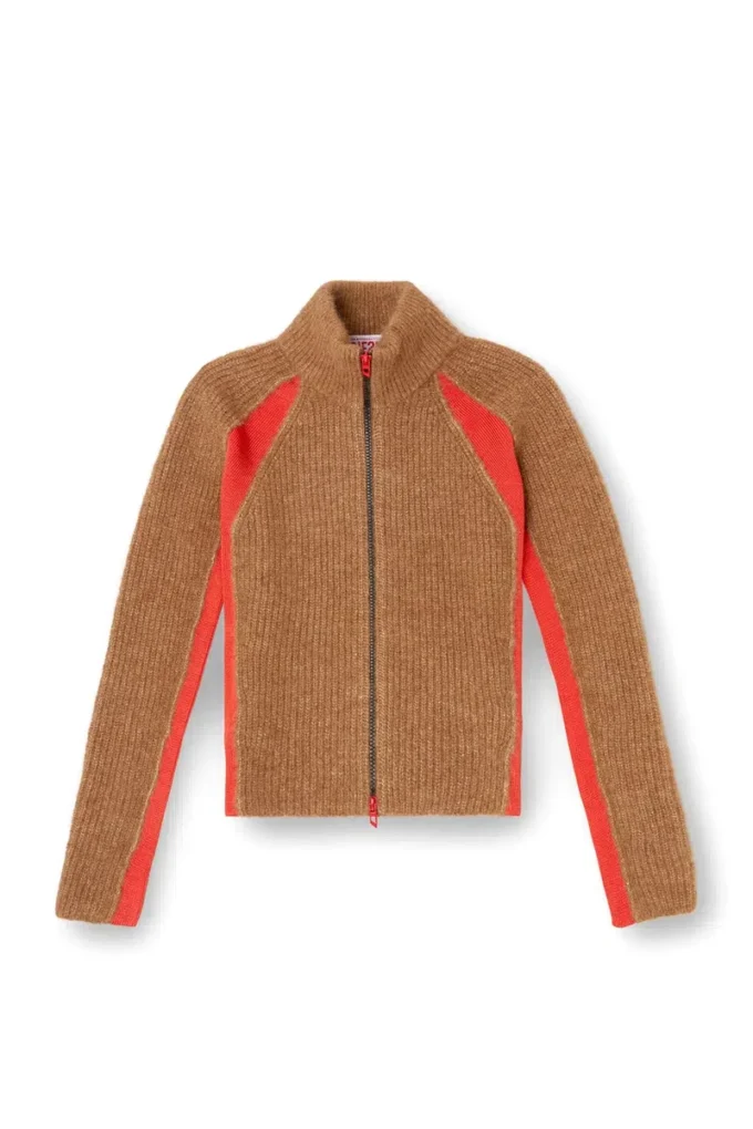 m-louise Cardigan en mélange d&rsquo;alpaga avec empiècements contrastés