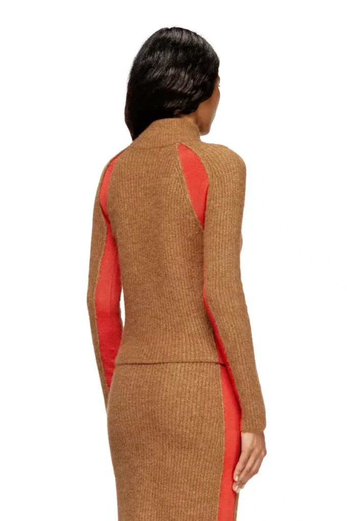m-louise Cardigan en mélange d&rsquo;alpaga avec empiècements contrastés