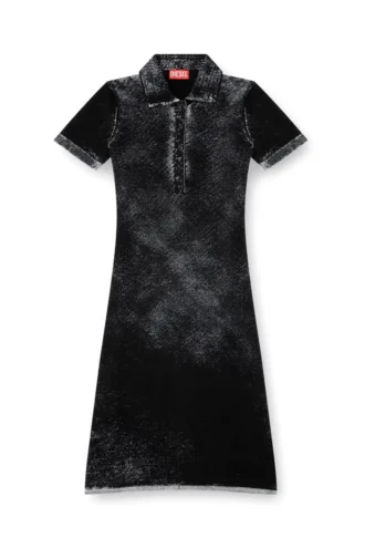 m-lourens Robe polo midi en maille imprimée inversée