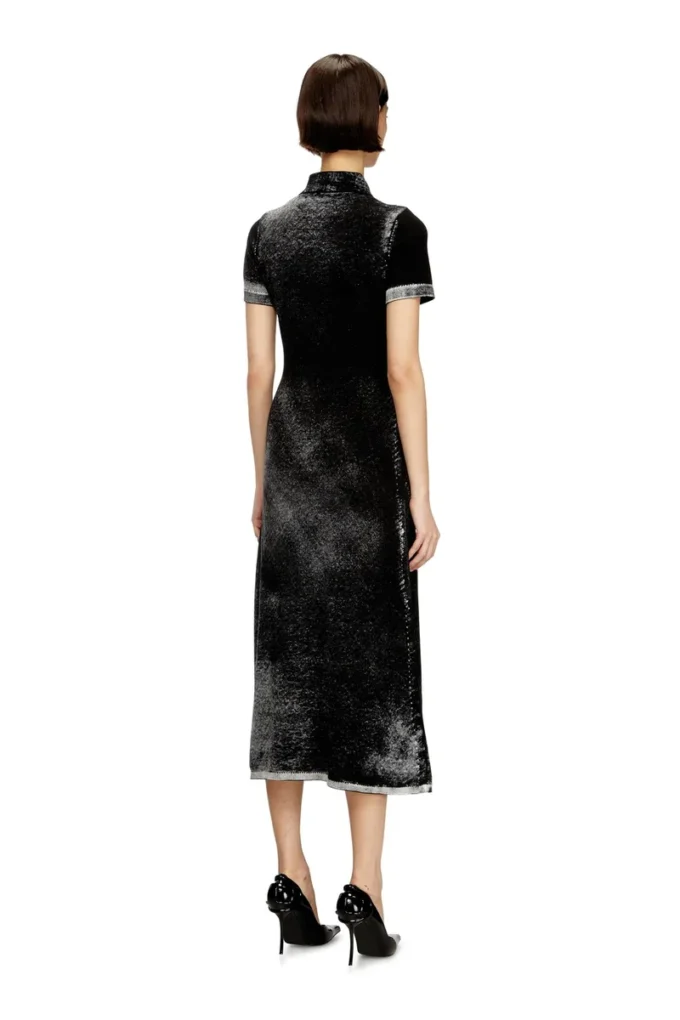 m-lourens Robe polo midi en maille imprimée inversée