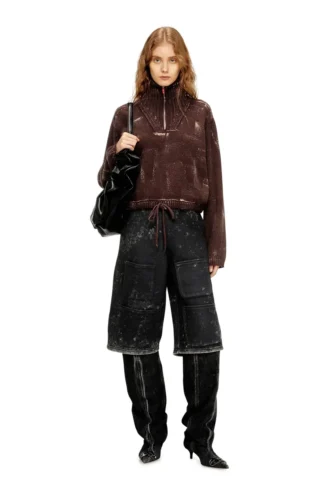 m-marcellette Pull demi-zip à effet vieilli