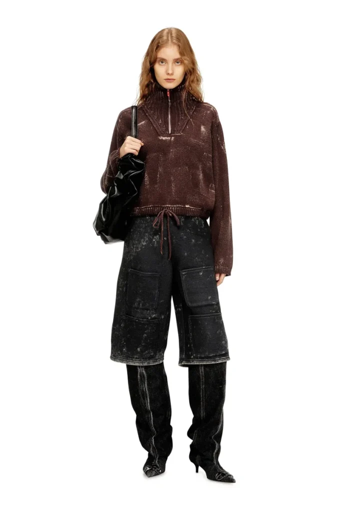 m-marcellette Pull demi-zip à effet vieilli