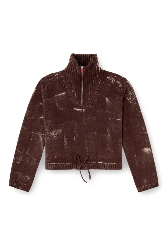 m-marcellette Pull demi-zip à effet vieilli