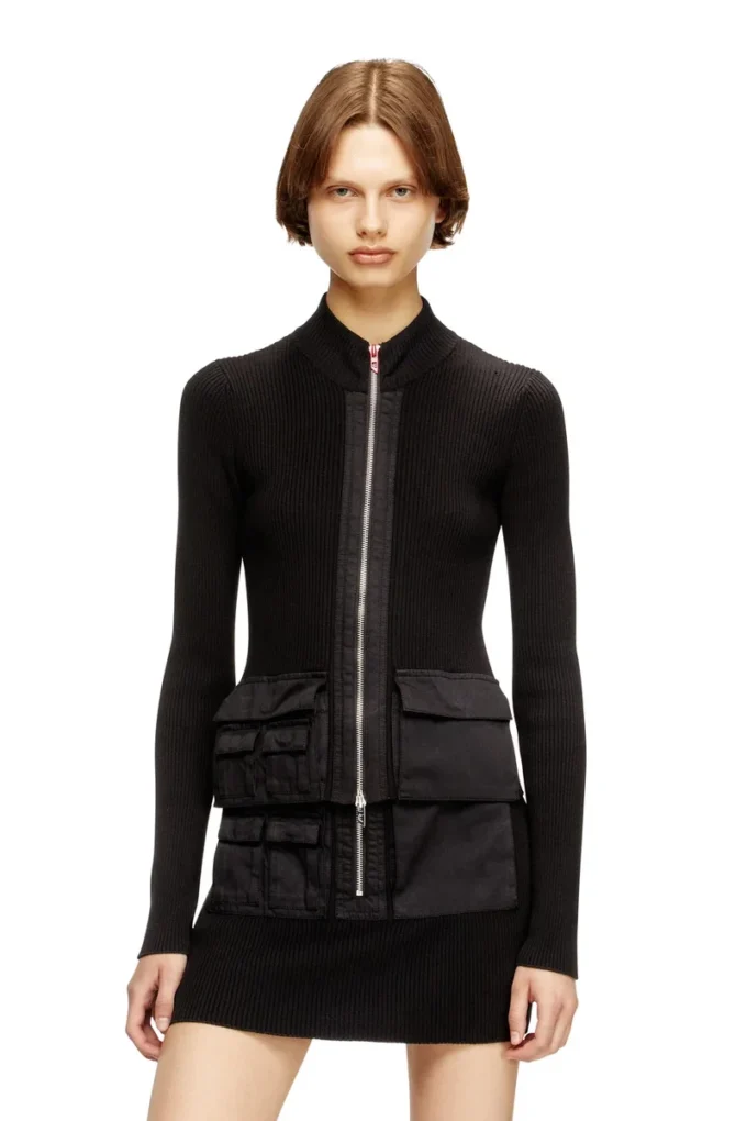 m-melissa Cardigan côtelé avec poches cargo
