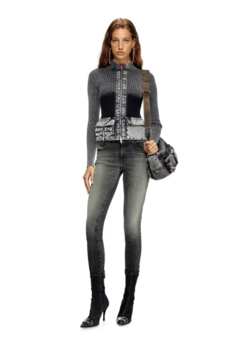 m-melissa Cardigan zippé avec poches cargo en denim