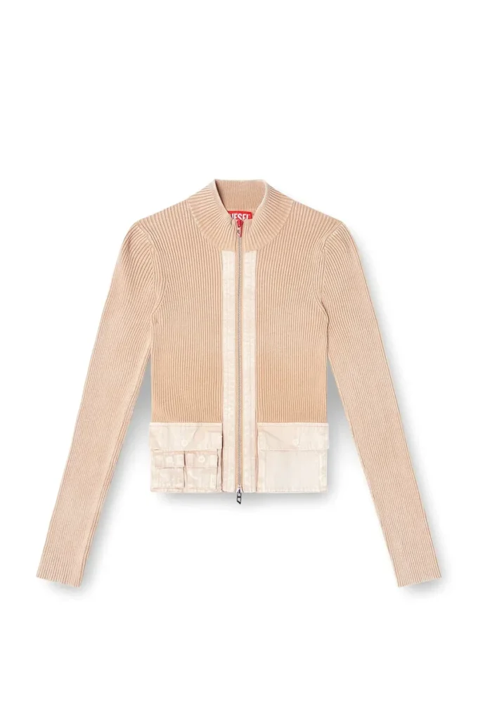 m-melissa Cardigan zippé avec poches cargo en denim