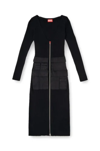 m-melti-ls Robe midi côtelée avec poches cargo
