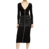 m-melti-ls Robe midi côtelée avec poches cargo