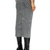 m-meryn Jupe midi en maille avec poches cargo en denim