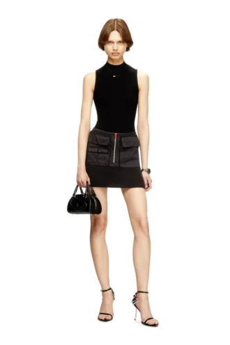 m-meryn-short Mini-jupe côtelée avec poches cargo