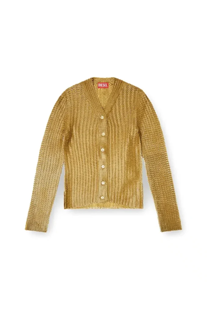 m-millo Cardigan côtelé à effet brillant