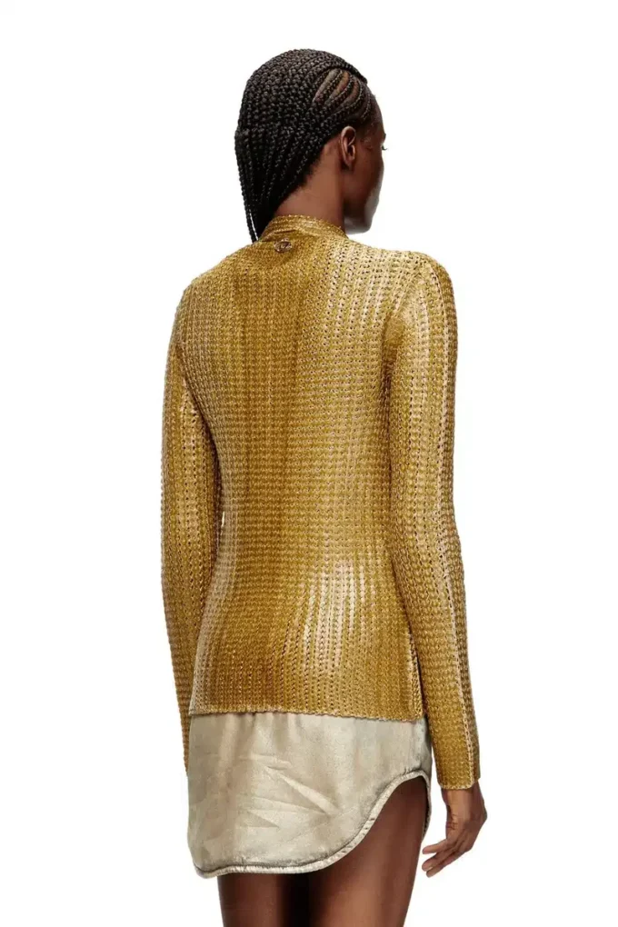 m-millo Cardigan côtelé à effet brillant