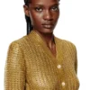 m-millo Cardigan côtelé à effet brillant