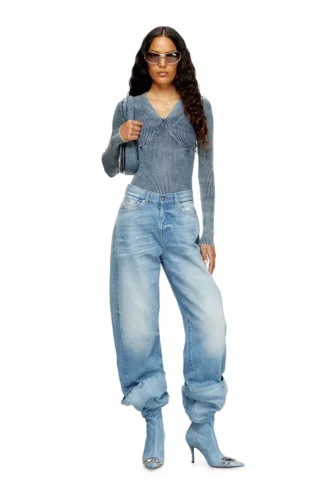 m-milmo Pull en fil denim à effet brillant