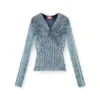 m-milmo Pull en fil denim à effet brillant
