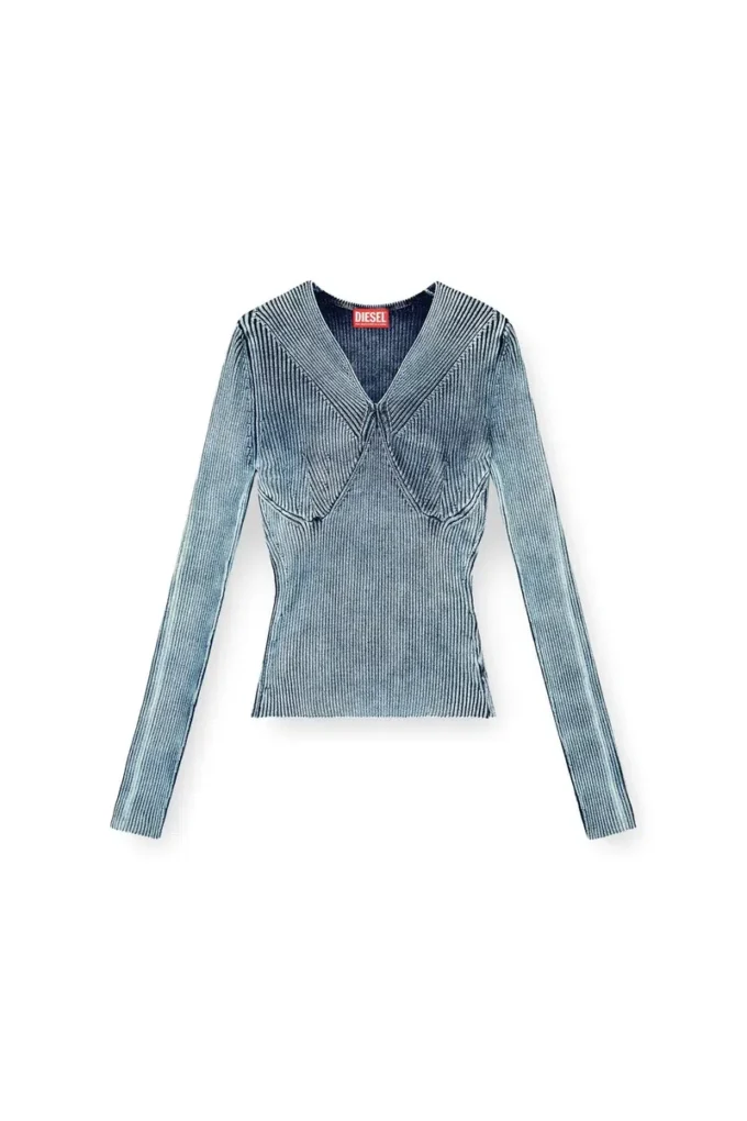 m-milmo Pull en fil denim à effet brillant