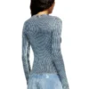 m-milmo Pull en fil denim à effet brillant