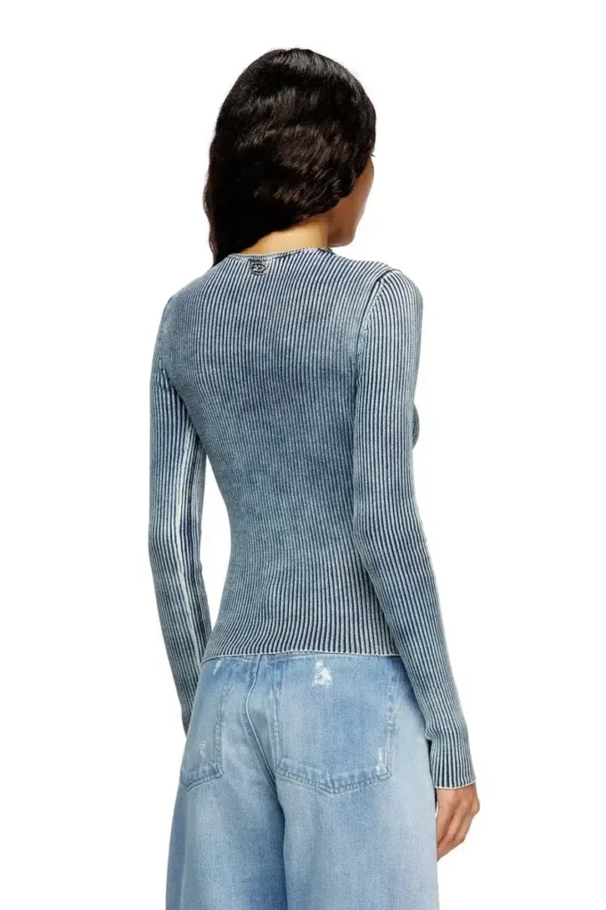 m-milmo Pull en fil denim à effet brillant