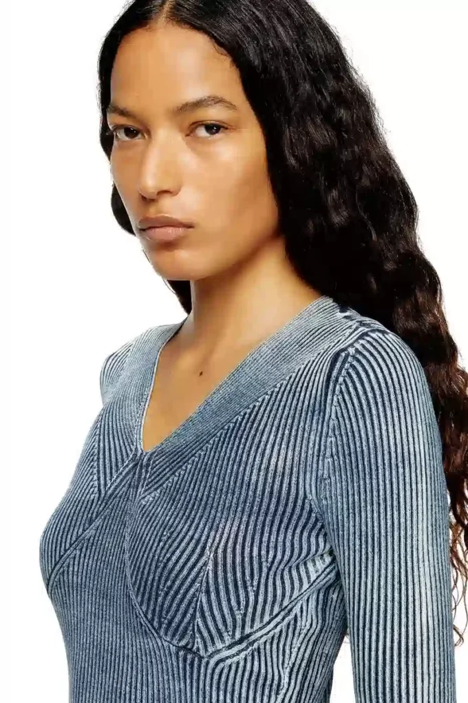 m-milmo Pull en fil denim à effet brillant