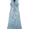 m-milong Robe midi en fil denim à effet brillant