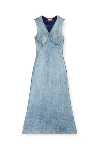 m-milong Robe midi en fil denim à effet brillant