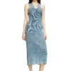 m-milong Robe midi en fil denim à effet brillant