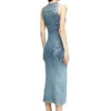m-milong Robe midi en fil denim à effet brillant