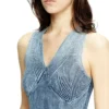 m-milong Robe midi en fil denim à effet brillant