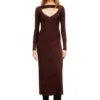 m-oloni Robe midi en laine avec incrustation
