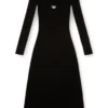 m-oloni Robe midi en laine avec incrustation