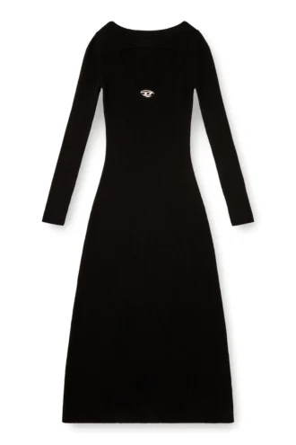m-oloni Robe midi en laine avec incrustation