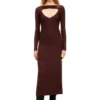 m-oloni Robe midi en laine avec incrustation