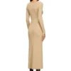 m-oloni Robe midi en laine avec incrustation
