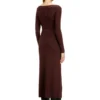 m-oloni Robe midi en laine avec incrustation