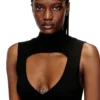 m-oloni-short Mini-robe en laine avec empiècement