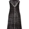 m-rab Robe en lin tricoté avec logo découpé