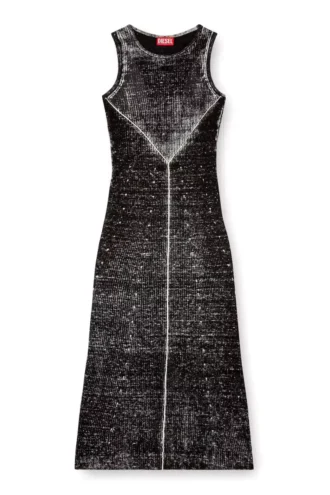 m-rab Robe en lin tricoté avec logo découpé