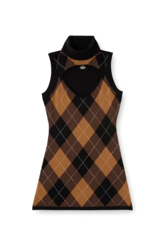 m-romko-dress Robe en laine à motif argyle