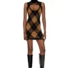 m-romko-dress Robe en laine à motif argyle
