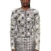 m-sibylla Cardigan en jacquard pied-de-poule dévoré