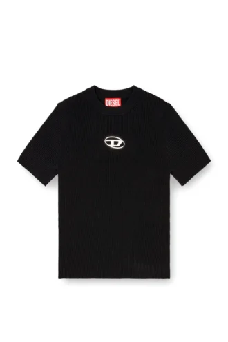 m-valari-ss Pull à manches courtes avec logo Oval D métallique