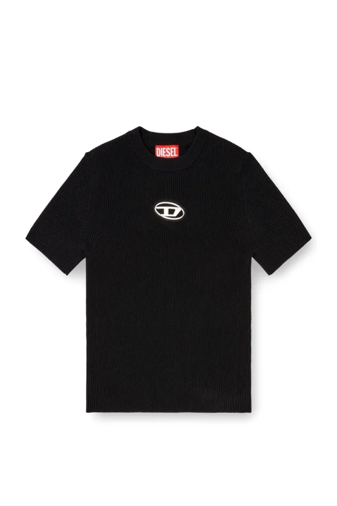 m-valari-ss Pull à manches courtes avec logo Oval D métallique