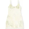 Mini-robe en nylon avec incrustation et imprimé héraldique