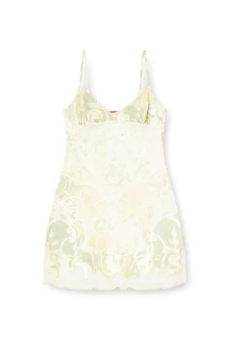 Mini-robe en nylon avec incrustation et imprimé héraldique
