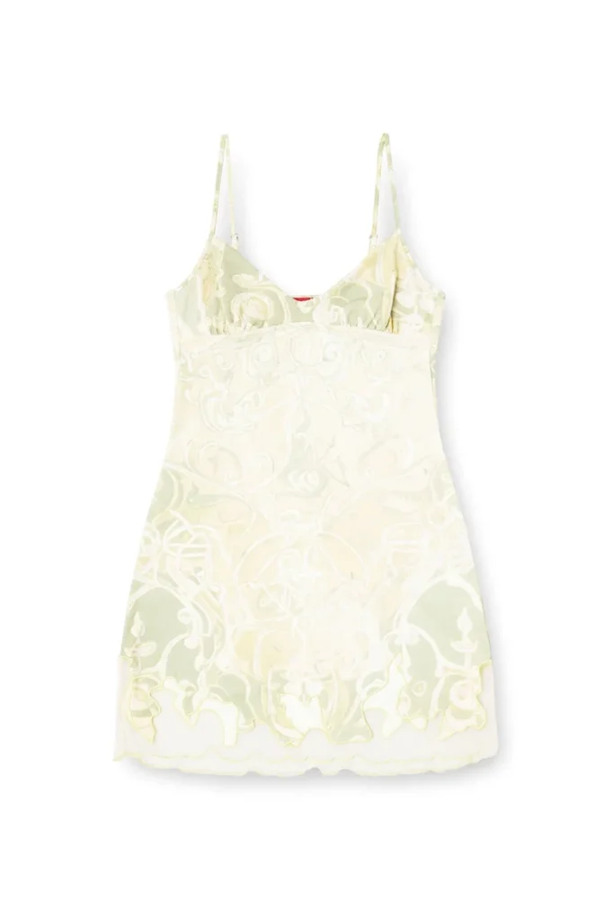 Mini-robe en nylon avec incrustation et imprimé héraldique