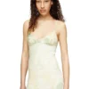 Mini-robe en nylon avec incrustation et imprimé héraldique