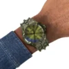 Montre dz2221 Vert Montre à trois aiguilles avec date en acier inoxydable vert