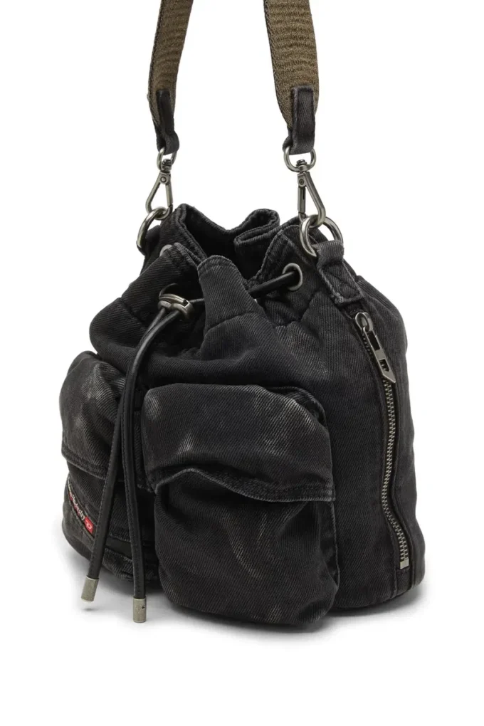 multi-pkts bucket x Sac seau Multi-Pkts-Multipocket en denim délavé