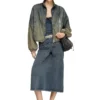 o-alline Jupe midi en jersey effet denim