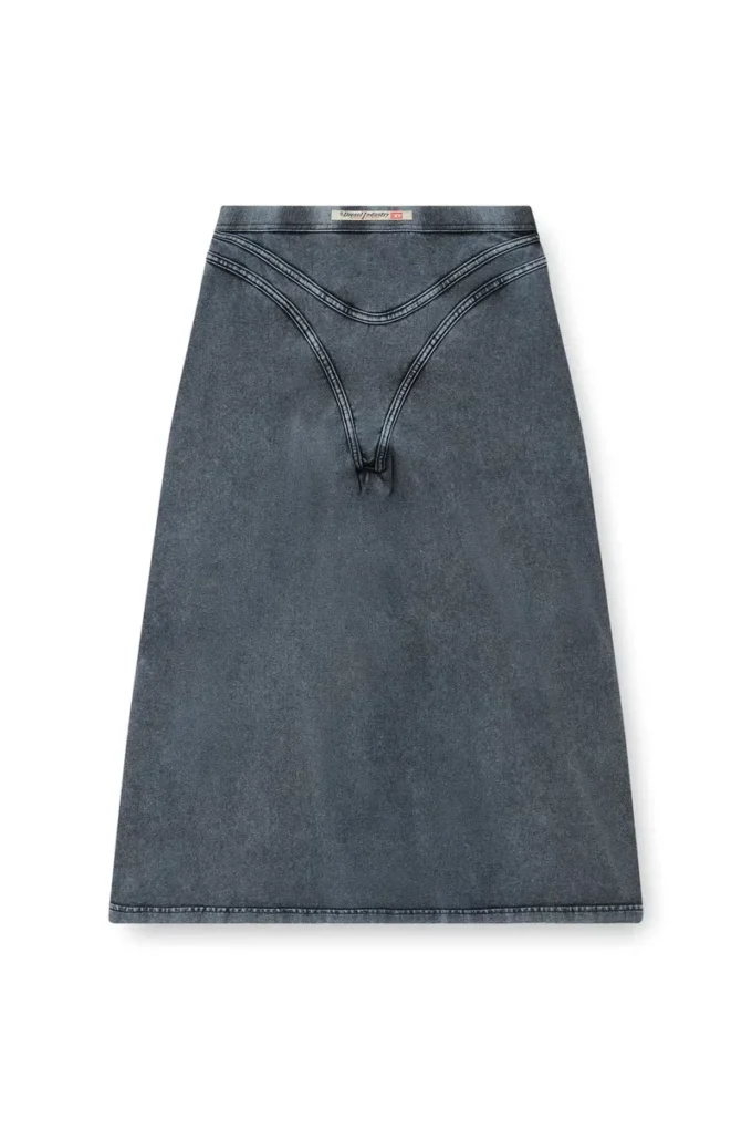 o-alline Jupe midi en jersey effet denim